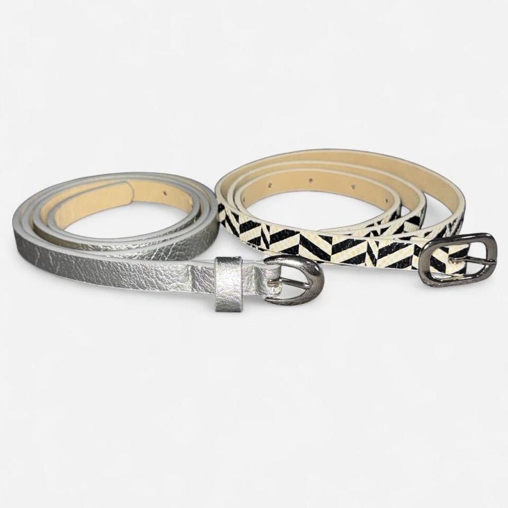 Madden-girl Women's Silver and Cream Belt